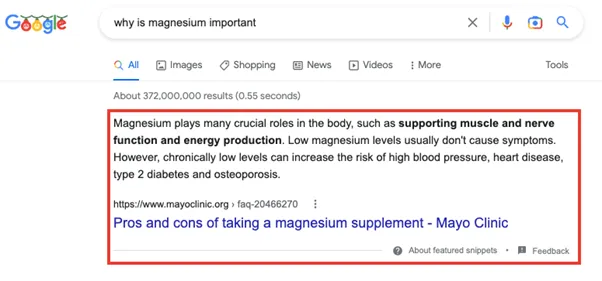 Paragraph Featured Snippets