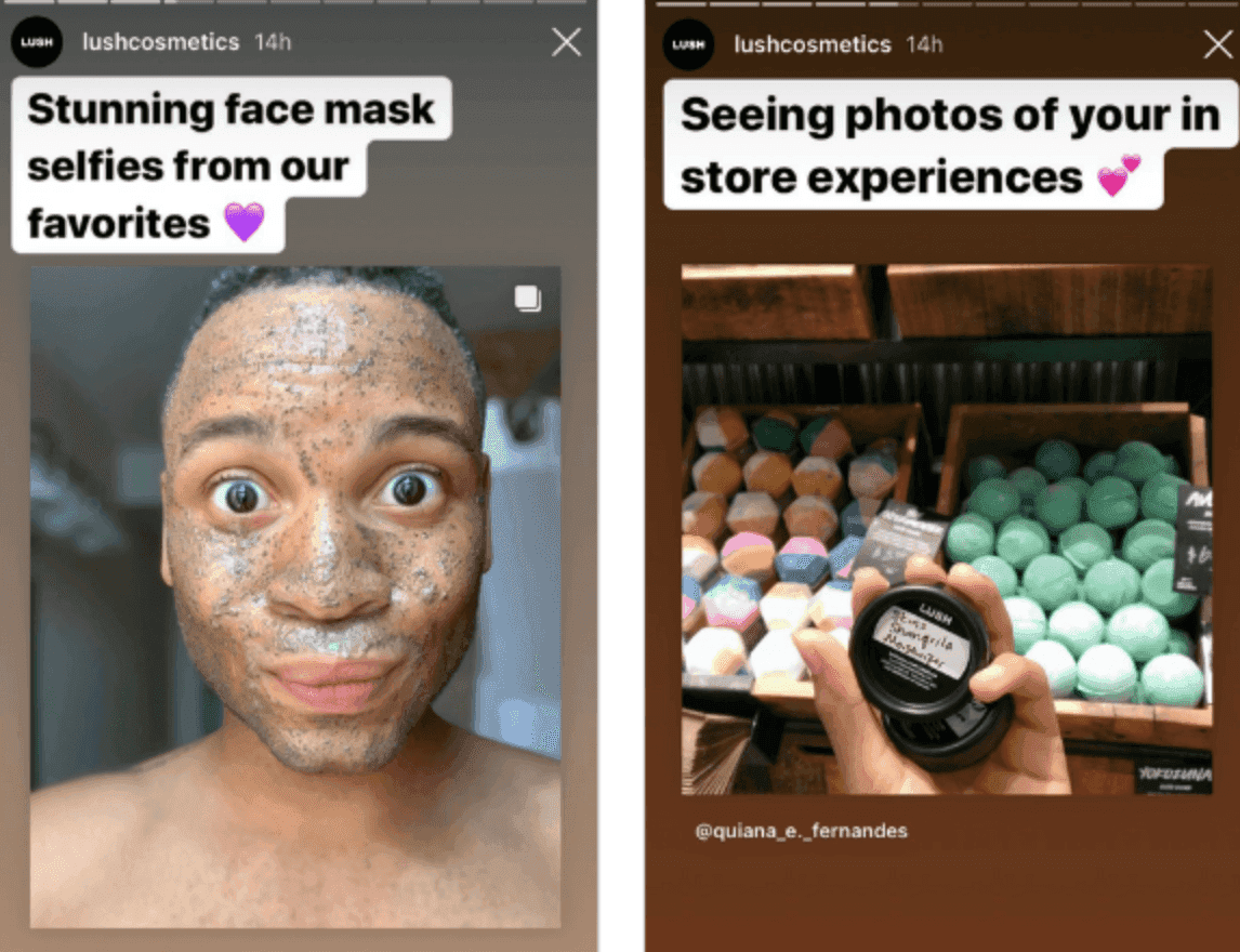 Lush Cosmetics using USG content