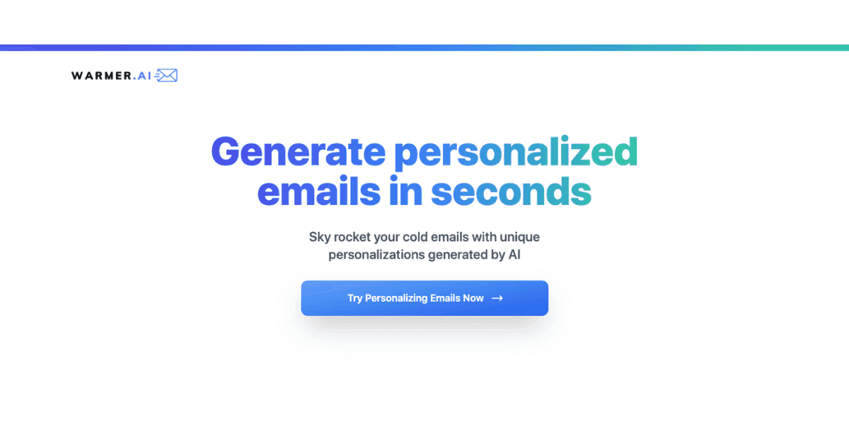 Warmer AI - top tool for making custom emails
