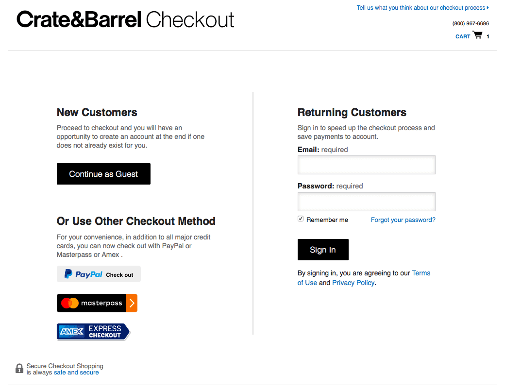 Checkout page after Making a Purchase