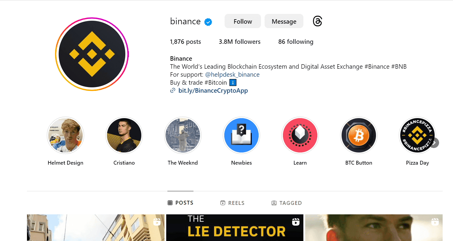 Binance Instagram