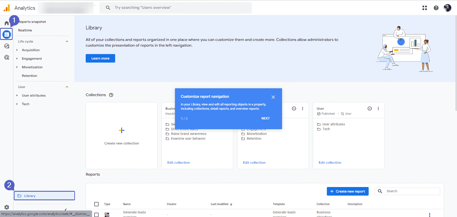 Google Analytics 4 interface